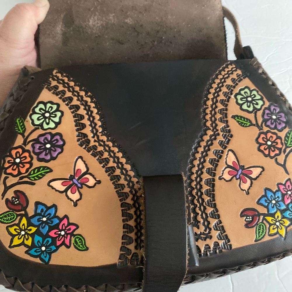 Mexican Leather Crossbody Bag - Picture 3 of 13